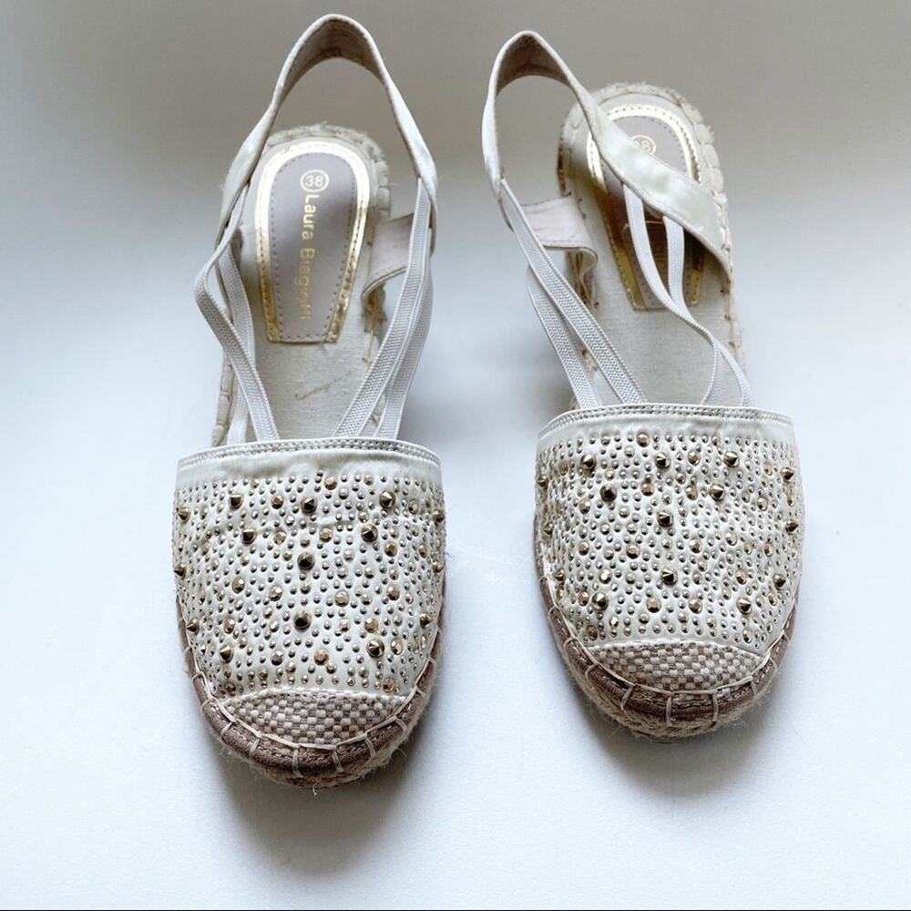 Laura Biagiotti Embellished Slingback Espadrilles